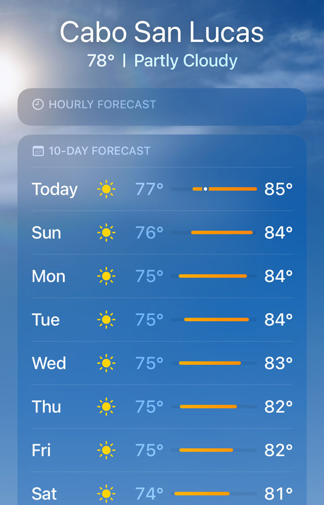 cabo weather