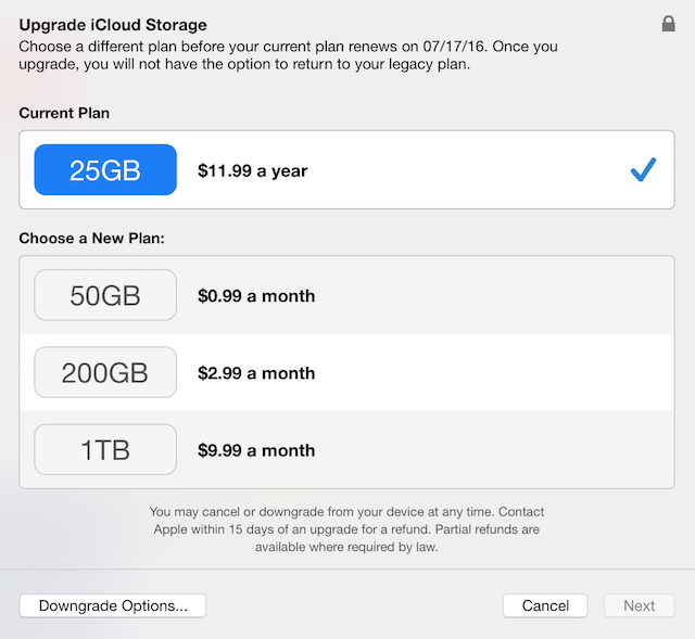 icloud storage 2015