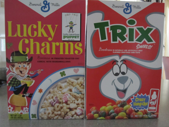 Lucky Charms and Trix