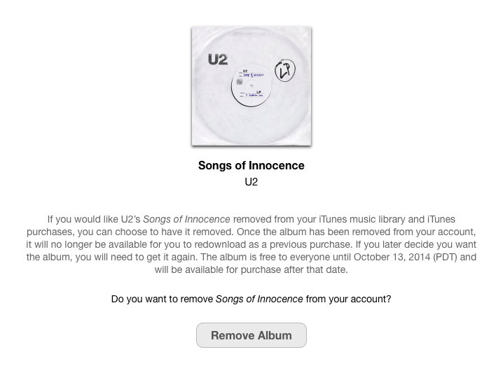 u2 remove album